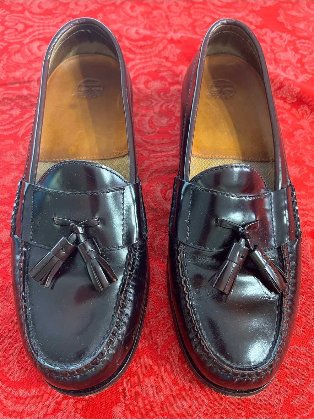 Cole Haan Men’s 11.5D Burgundy Leather Tassel Loafers Moc Toe Dress Shoes
